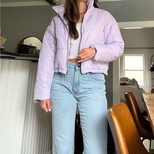 Pastel purple puffer jacket